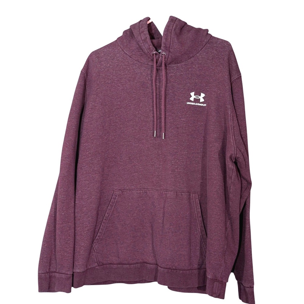 Under Armour Hoodie XXL Maroon Heather Fleece Pullover Athleisure Gym Streetwear